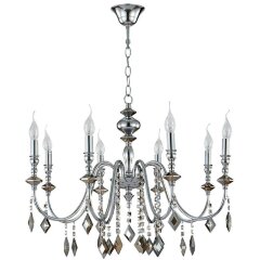 Люстра Crystal Lux MERCEDES SP8 CHROME/SMOKE Люстра Crystal Lux MERCEDES SP8 CHROME/SMOKE