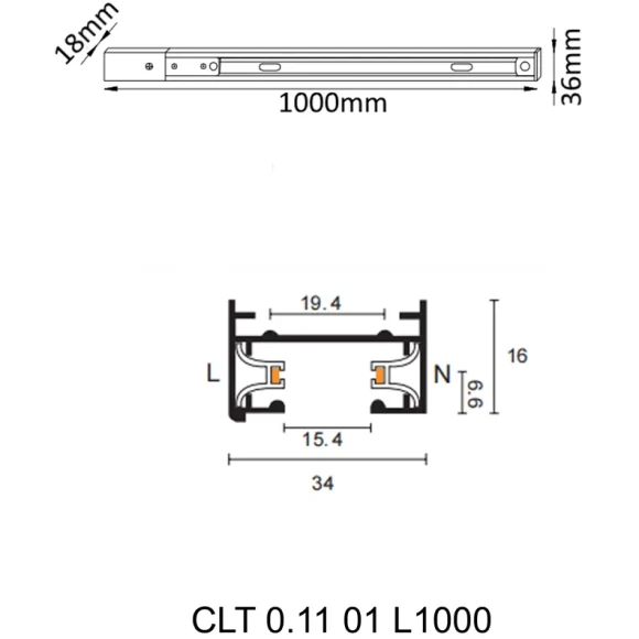 1м черный однофазный двужильный накладной шинопровод Crystal Lux CLT 0.11 01 L1000 BL 1м черный однофазный двужильный накладной шинопровод Crystal Lux CLT 0.11 01 L1000 BL