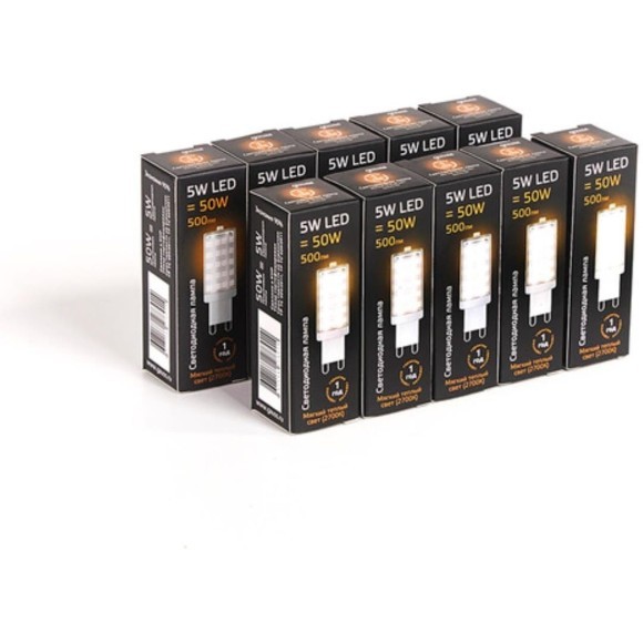 107309105 Лампа Gauss LED G9 AC185-265V 5W 500lm 2700K керамика 1/10/200