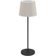 75934 Аккум. настольн лампа сенсорн, димм. LEONERO, H370, 3,8W(LED), 2400K, 3000K, 4000K, 300lm, сталь, черный, текстиль, бежевый
