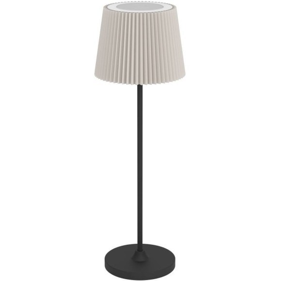 75934 Аккум. настольн лампа сенсорн, димм. LEONERO, H370, 3,8W(LED), 2400K, 3000K, 4000K, 300lm, сталь, черный, текстиль, бежевый