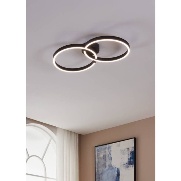 900955 Потолочный светильник AMANDOLO, 19,5W(LED), 2400lm, L675, B380, H65, алюминий, сталь, черный/пластик, белый 900955 Потолочный светильник AMANDOLO, 19,5W(LED), 2400lm, L675, B380, H65, алюминий, сталь, черный/пластик, белый