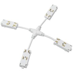 Соединитель питания X-образный Smart 220V Denkirs TR2116-WH