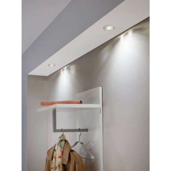 31446 Светодиодный встраиваемый светильник IGOA, 1x3,3W (GU10 LED), ?85, литой металл, никель матовый