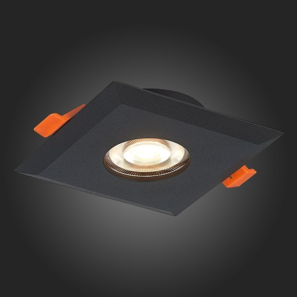 ST204.408.01 Св-к встр. Черный GU10 1*50W  L94xW94xH25 220V Без ламп Встраиваемые светильники