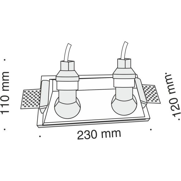Гипсовый светильник под покраску Maytoni DL002-1-02-W Gyps Modern под лампы 2xGU10 35W Гипсовый светильник под покраску Maytoni DL002-1-02-W Gyps Modern под лампы 2xGU10 35W