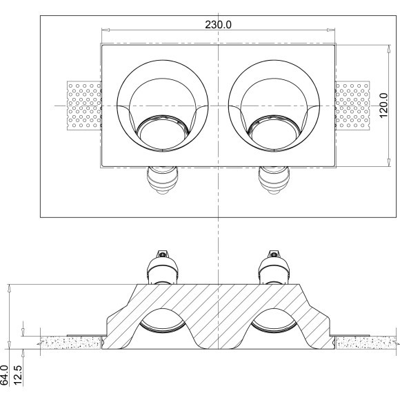 Гипсовый светильник под покраску Maytoni DL002-1-02-W Gyps Modern под лампы 2xGU10 35W Гипсовый светильник под покраску Maytoni DL002-1-02-W Gyps Modern под лампы 2xGU10 35W