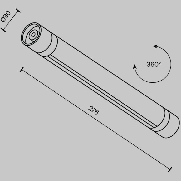 Шинопровод для системы Maytoni Shelf 276 мм CA012-TRX-300-B
