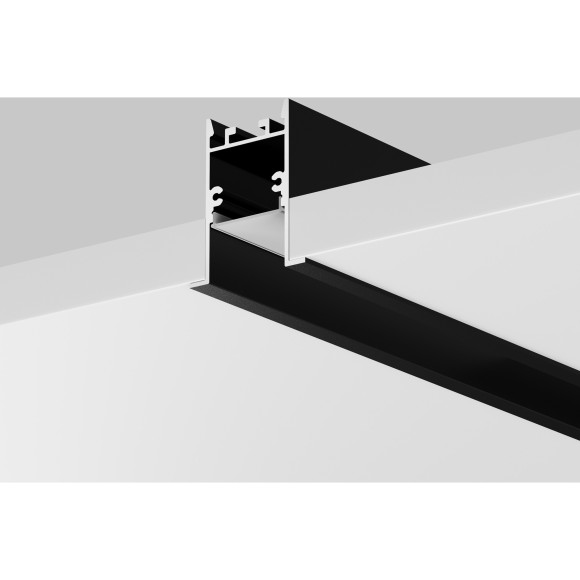 Алюминиевый профиль встраиваемый скрытого монтажа 35x42 (Черный, 2 м), 632015