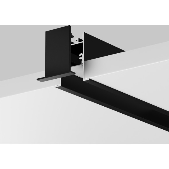 Алюминиевый профиль встраиваемый скрытого монтажа 35x42 (Черный, 2 м), 632015