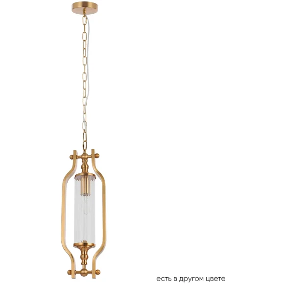 TOMAS SP1 BRASS 3672/201 Crystal Lux Подвесной светильник, латунная металлическая арматура, прозрачный рельефный стеклянный плафон, 1 x 60 Вт, E14, 220В