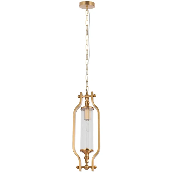 TOMAS SP1 BRASS 3672/201 Crystal Lux Подвесной светильник, латунная металлическая арматура, прозрачный рельефный стеклянный плафон, 1 x 60 Вт, E14, 220В