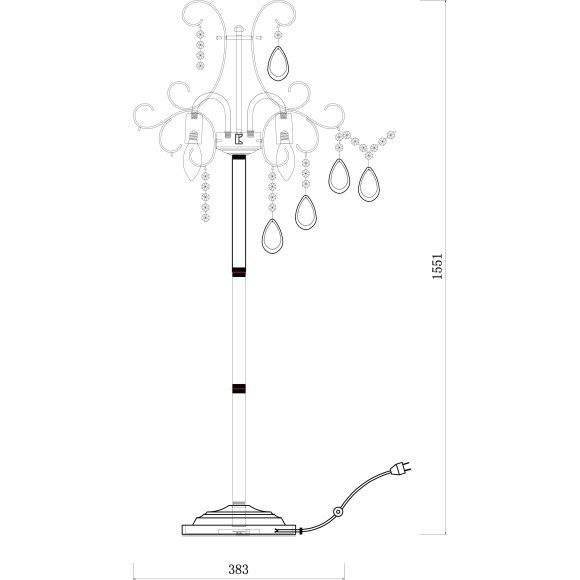 Декоративный торшер Freya FR2302FL-04WG Chabrol под лампы 4xE14 40W