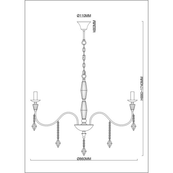 Люстра подвесная Stilfort 1053/05/08P серия Grace