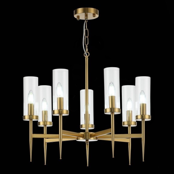 SL1159.303.07 Люстра подвесная ST-Luce Латунь/Латунь, Прозрачный E14 7*60W ACAZIO SL1159.303.07 Люстра подвесная ST-Luce Латунь/Латунь, Прозрачный E14 7*60W ACAZIO