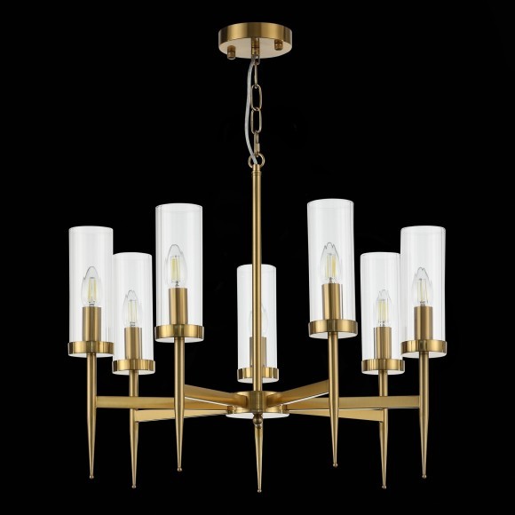 SL1159.303.07 Люстра подвесная ST-Luce Латунь/Латунь, Прозрачный E14 7*60W ACAZIO SL1159.303.07 Люстра подвесная ST-Luce Латунь/Латунь, Прозрачный E14 7*60W ACAZIO