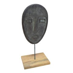 427034 HOKUTA Статуэтка "Лицо" зеленая патина, алюминий, дерево, L200, B155, H450 427034 HOKUTA Статуэтка "Лицо" зеленая патина, алюминий, дерево, L200, B155, H450