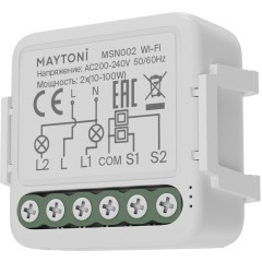 Wi-Fi выключатель двухканальный (без нуля) Maytoni MSN002 Wi-Fi выключатель двухканальный (без нуля) Maytoni MSN002