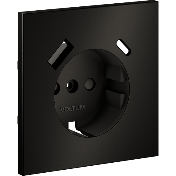 Накладка для розетки с заземлением и защитными шторками, с USB A+C, S70 Metal (антрацит)