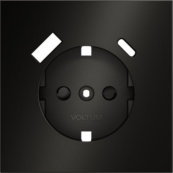 Накладка для розетки с заземлением и защитными шторками, с USB A+C, S70 Metal (антрацит)