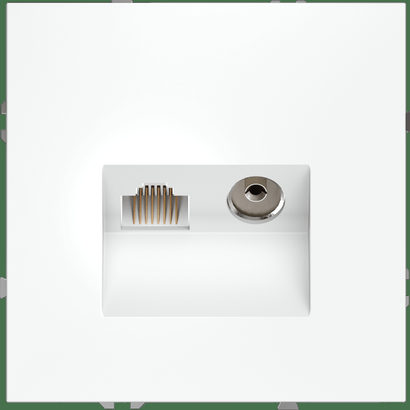 Розетка телевизионная встраиваемая VOLTUM S70 TV+RJ45 кат. 6, (белый матовый)