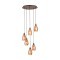 39508 EGLO SIRACUSA Подвесной светильник с шестью лампами E27, 360Вт, стеклянный плафон медный, арматура коричневая
