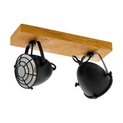 49077 EGLO GATEBECK Спот настенный винтажный с 2 лампами E14, 80Вт, дерево/металл, черный/коричневый 49077 EGLO GATEBECK Спот настенный винтажный с 2 лампами E14, 80Вт, дерево/металл, черный/коричневый