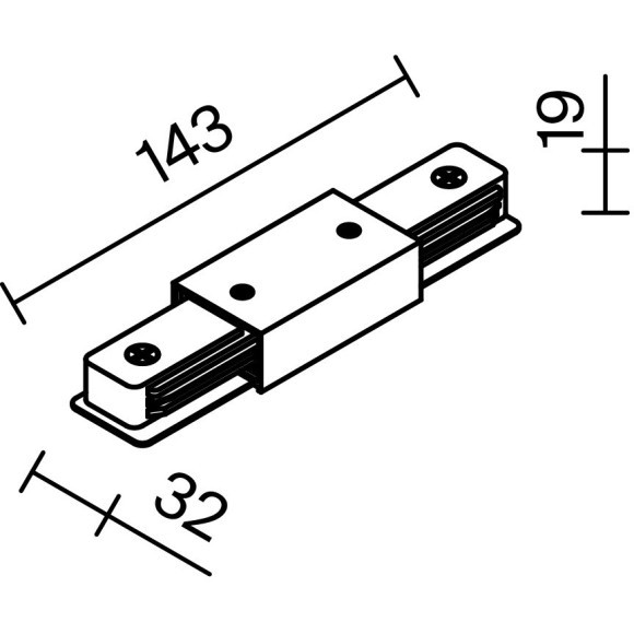 Прямой соединитель для накладных однофазных шинопроводов Maytoni TRA001CB-11W Прямой соединитель для накладных однофазных шинопроводов Maytoni TRA001CB-11W