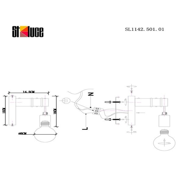 SL1142.501.01 Светильник настенный Белый, Светлое дерево E27 1*60W BAGETTI SL1142.501.01 Светильник настенный Белый, Светлое дерево E27 1*60W BAGETTI