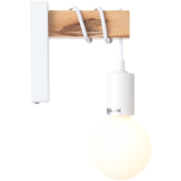 SL1142.501.01 Светильник настенный Белый, Светлое дерево E27 1*60W BAGETTI SL1142.501.01 Светильник настенный Белый, Светлое дерево E27 1*60W BAGETTI