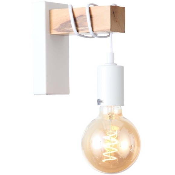SL1142.501.01 Светильник настенный Белый, Светлое дерево E27 1*60W BAGETTI SL1142.501.01 Светильник настенный Белый, Светлое дерево E27 1*60W BAGETTI