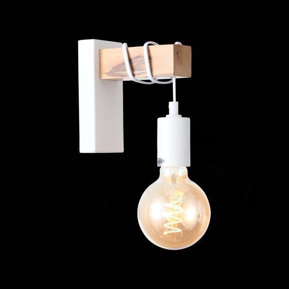 SL1142.501.01 Светильник настенный Белый, Светлое дерево E27 1*60W BAGETTI SL1142.501.01 Светильник настенный Белый, Светлое дерево E27 1*60W BAGETTI