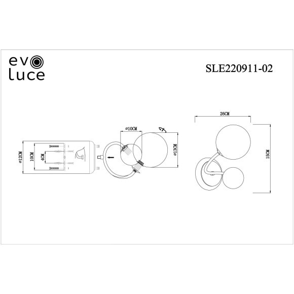 SLE220911-02 Светильник настенный Хром/Белый, Дымчатый G9 2*5W FORMAE