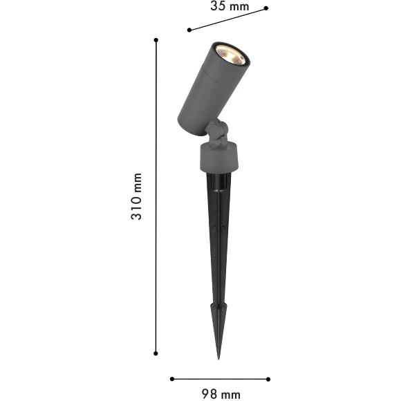 Favourite Micron 4808-1T Серый уличный ландшафтный грунтовый светильник с креплением колышком в землю, L98xW35xH310, LED 10Вт, 875Лм, 3000К, CRI90, 60°, IP65, 220В Favourite Micron 4808-1T Серый уличный ландшафтный грунтовый светильник с креплением колышком в землю, L98xW35xH310, LED 10Вт, 875Лм, 3000К, CRI90, 60°, IP65, 220В