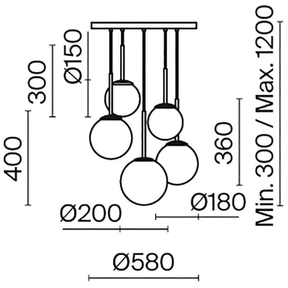 Подвесной светильник Maytoni MOD321PL-05W Basic form под лампы 5xE14 40W