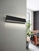 Настенный светильник EGLO ZUBIALDE 99087, встроенный LED 12Вт, 3000К, 1550Лм, корпус черный и белый алюминий и сталь, длина 360 мм