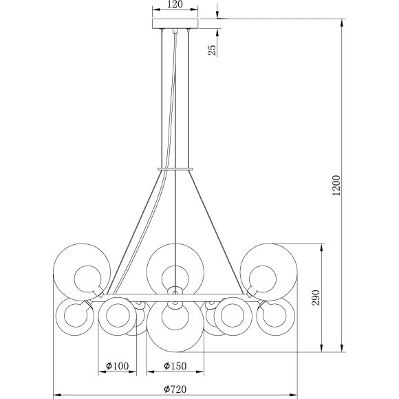 Подвесная люстра Duo FR5139PL-10MG