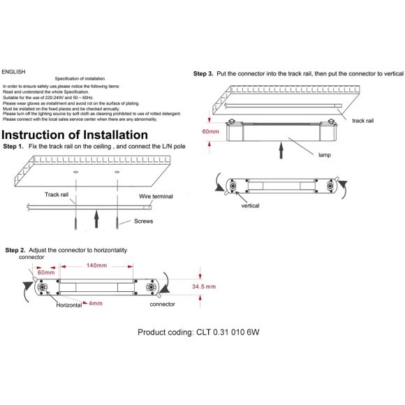 Однофазный двужильный светодиодный трековый светильник Crystallux CLT 0.31 010 6W BL M4000K 4000К 480Лм CRI80+ 120° 6Вт Однофазный двужильный светодиодный трековый светильник Crystallux CLT 0.31 010 6W BL M4000K 4000К 480Лм CRI80+ 120° 6Вт