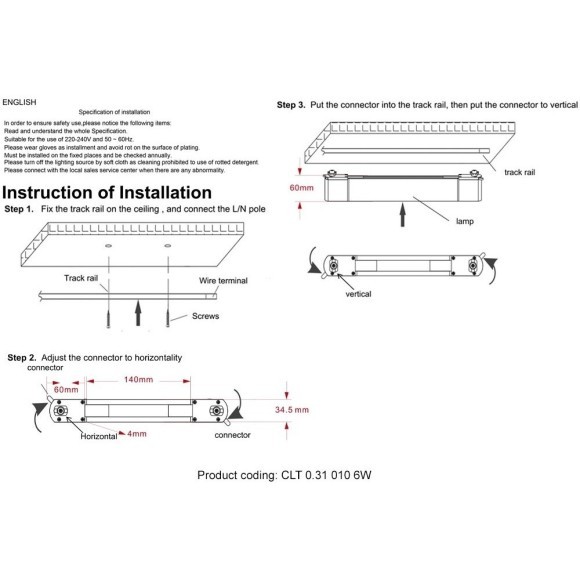 Однофазный двужильный светодиодный трековый светильник Crystallux CLT 0.31 010 6W BL M4000K 4000К 480Лм CRI80+ 120° 6Вт Однофазный двужильный светодиодный трековый светильник Crystallux CLT 0.31 010 6W BL M4000K 4000К 480Лм CRI80+ 120° 6Вт