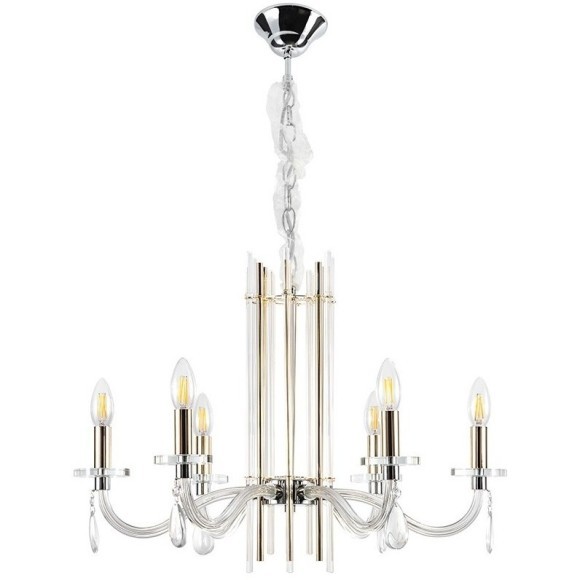 Люстра Crystal Lux AURELIO SP6 GOLD+CHROME/TRANSPARENT