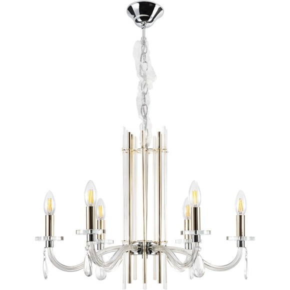 Люстра Crystal Lux AURELIO SP6 GOLD+CHROME/TRANSPARENT