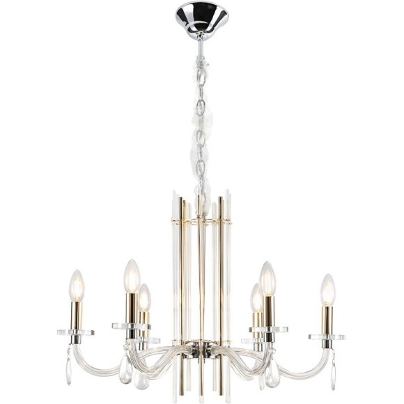 Люстра Crystal Lux AURELIO SP6 GOLD+CHROME/TRANSPARENT