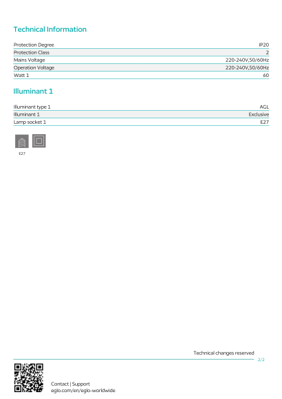 Подвесной светильник EGLO VETRO 96073 под лампу E27, макс. 60Вт, подключение 220В, плафон из сатинированного стекла, диаметр 350 мм, высота 1100 мм