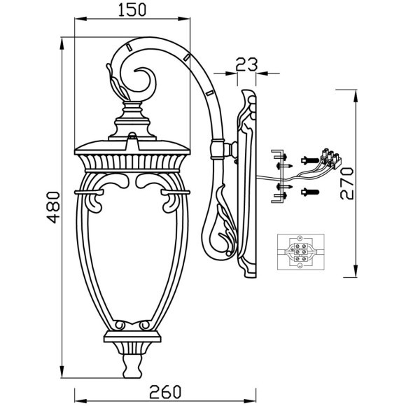 Уличный настенный светильник Maytoni O414WL-01BZ Fleur IP44 под лампу 1xE27 60W