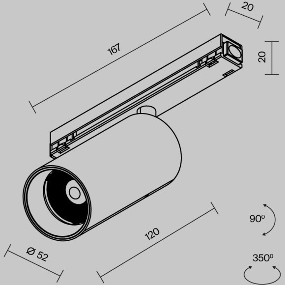 Уличный трековый светильник Maytoni Focus Led Exility IP 3000К 15Вт 36° O-TR02-1-S-15WB3K