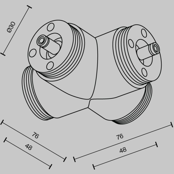 Х-образный вертикальный коннектор для системы Maytoni Shelf без ввода питания CA017TX-B