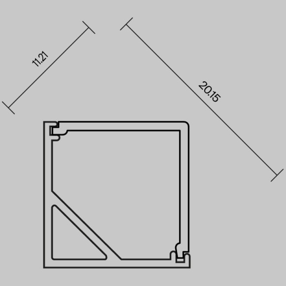 Рассеиватель для профиля 16×16 (Угол, Чёрный, 2 м), ALM-1616S-B-DF-2M 642028 Рассеиватель для профиля 16×16 (Угол, Чёрный, 2 м), ALM-1616S-B-DF-2M 642028