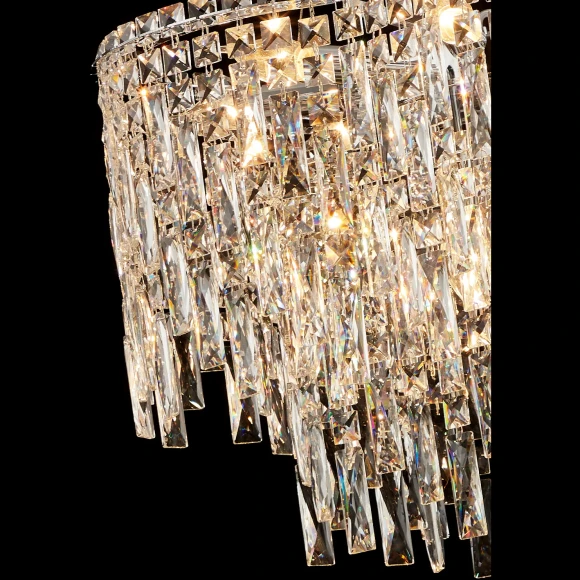 ABRIL SP12 L1200 Crystal Lux Люстра, хромированная металлическая арматура, прозрачный хрусталь, 12×E14 до 40 Вт, 1200×300×290 мм, IP20, 220 В