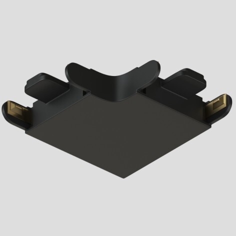 Соединитель угловой 90°, потолок–потолок, для треков Air, серия Base, пластик, чёрный