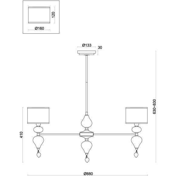 Потолочный светильник Freya FR5369CL-08BS